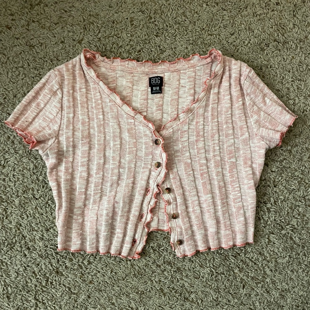 BDG short sleeve button up cardigan